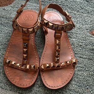 Tory Burch Tan Studded Sandals